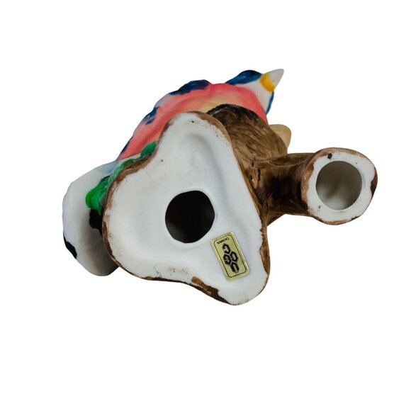 Blue Jay Figurine On Tree Stump VTG Hand Painted Porcelain Decorative Home Decor - Picture 3 of 14